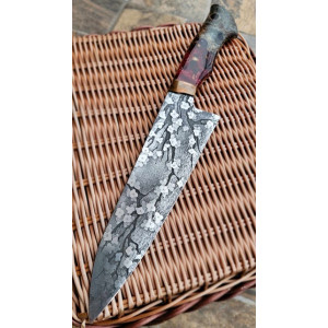 КВІТКА ексклюзивний кухонний ніж ручної роботи майстра студії XI KNIVES, сталь N690, 60-61 HRC. Photo 2